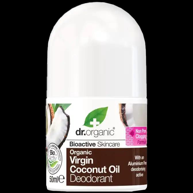 Dr. Organic dezodorant roll-on z organicznym olejem kokosowym, 50 ml