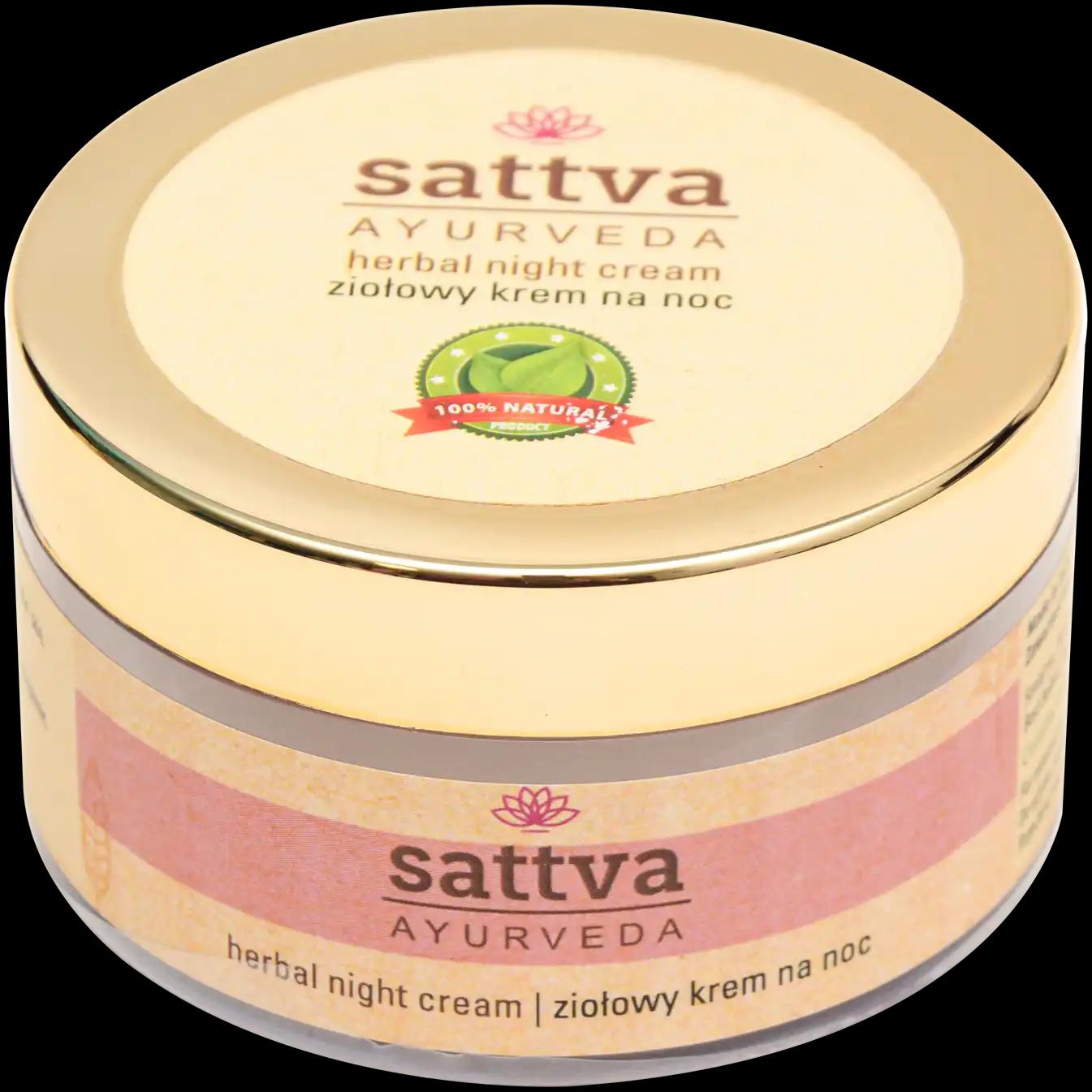 Sattva Ayurveda ziołowy krem do twarzy na noc, 50 g