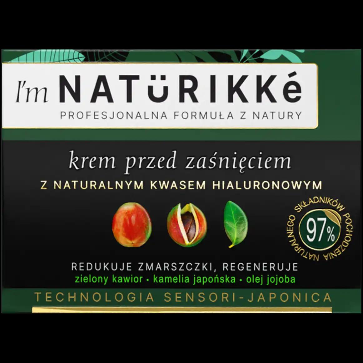 Naturikke Naturalny kwas hialuronowy nawilżający krem do twarzy przed zaśnięciem, 50 ml