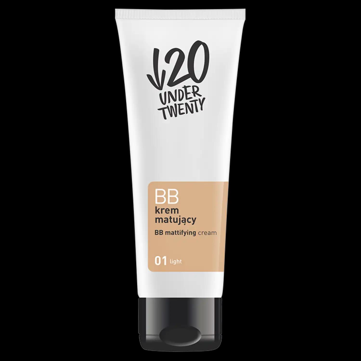 Under Twenty antybakteryjny krem matujący do twarzy 01, 60 ml