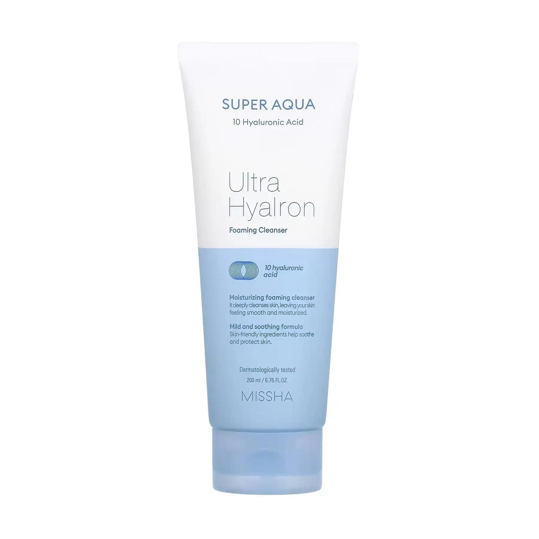 Missha Пінка для вмивання Super Aqua Ultra Hyalron Cleansing Foam, 200 мл