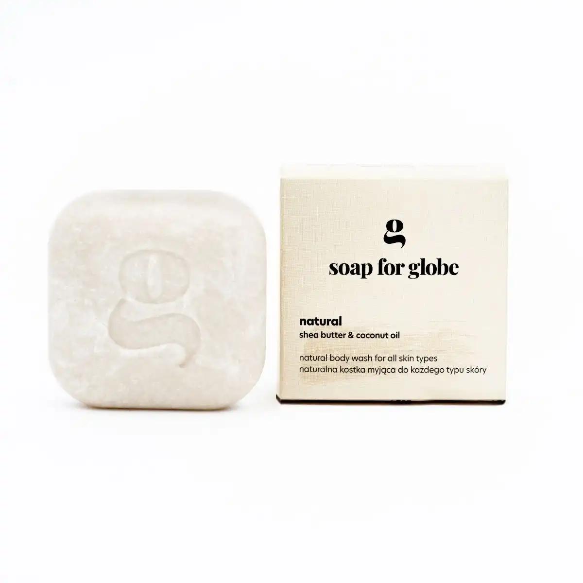 Soap for Globe Natural kostka myjąca z kremowym masłem shea i nawilżającym olejem z kokosa do każdego typu skóry, 100 g