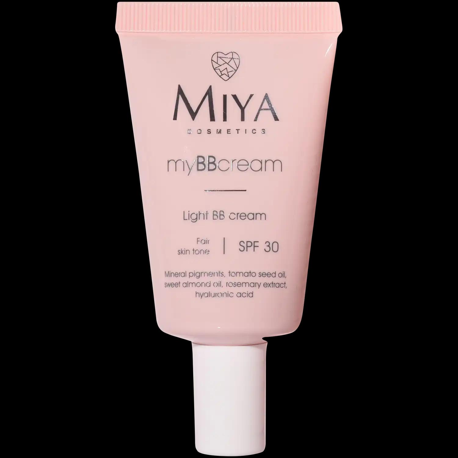 MIYA COSMETICS Miya Cosmetics myBBcream lekki krem BB do twarzy SPF30 cera jasna, 40 ml