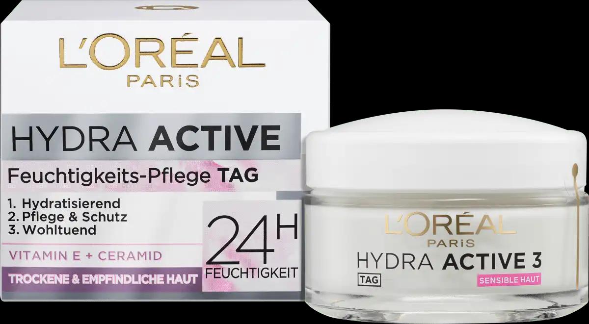 L'Oreal Paris Gesichtscreme Hydra Active 3 Trockene Sensible Haut, 50 ml