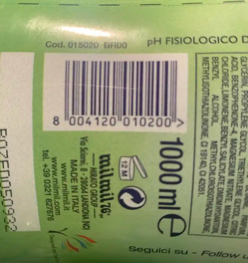 Mil Mil Shampoo green apple Mela verde