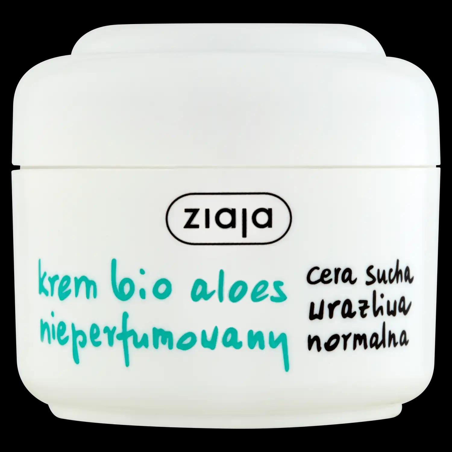 Ziaja Bio Aloes krem do twarzy nieperfumowany do cery suchej, wrażliwej i normalnej na dzień i na noc, 50 ml