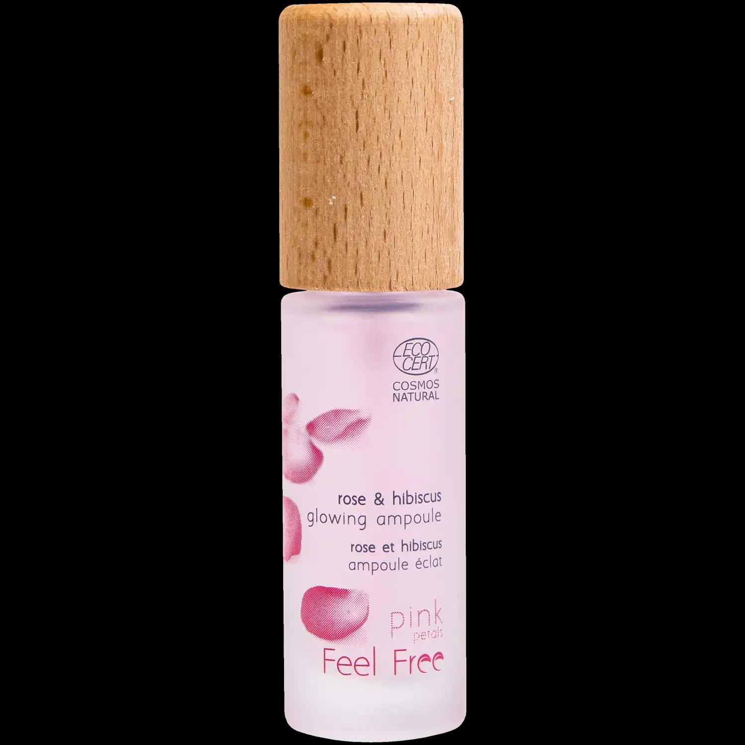 Feel Free Rose & Hibiscus nawilżające-rozświetlające serum w ampułce do twarzy, 30 ml