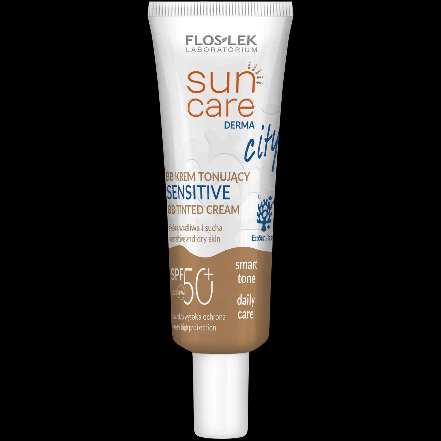 Floslek Sensitive wodoodporny krem tonujący bb z SPF50+ do twarzy, 30 ml