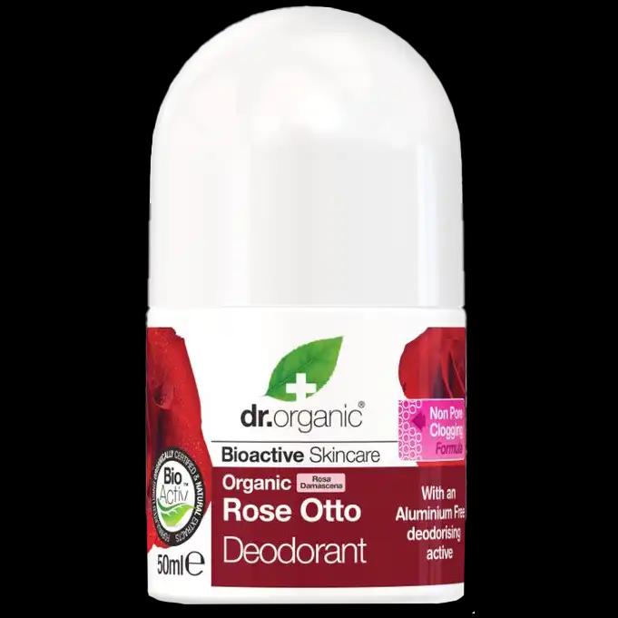 Dr. Organic antybakteryjny dezodorant roll-on z organicznym olejkiem różanym, 50 ml