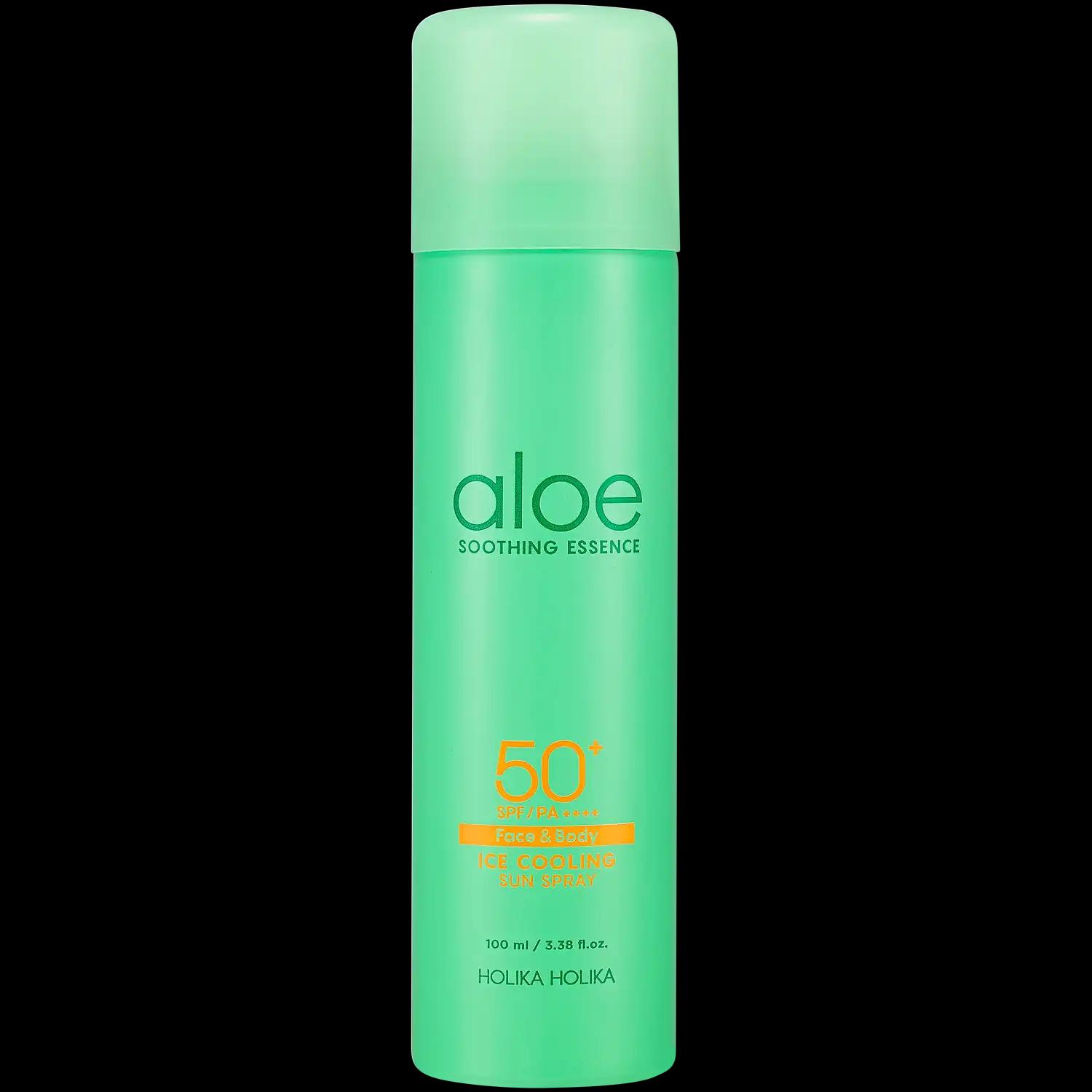 Holika Holika Aloe Ice Cooling spray przeciwsłoneczny do twarzy i ciała z SPF50+/PA++++, 100 ml