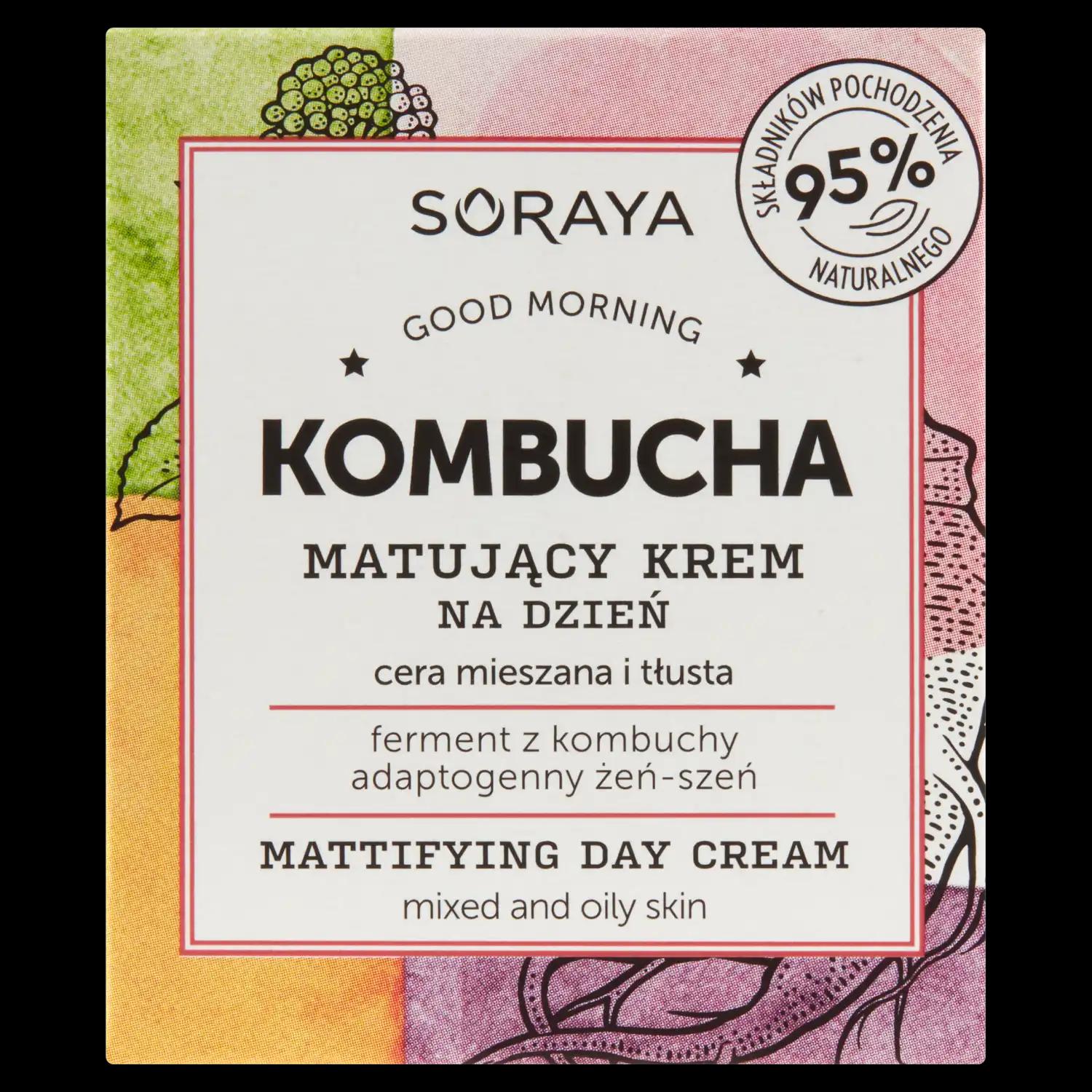 Soraya Kombucha matujący krem do twarzy na dzień, 75 ml