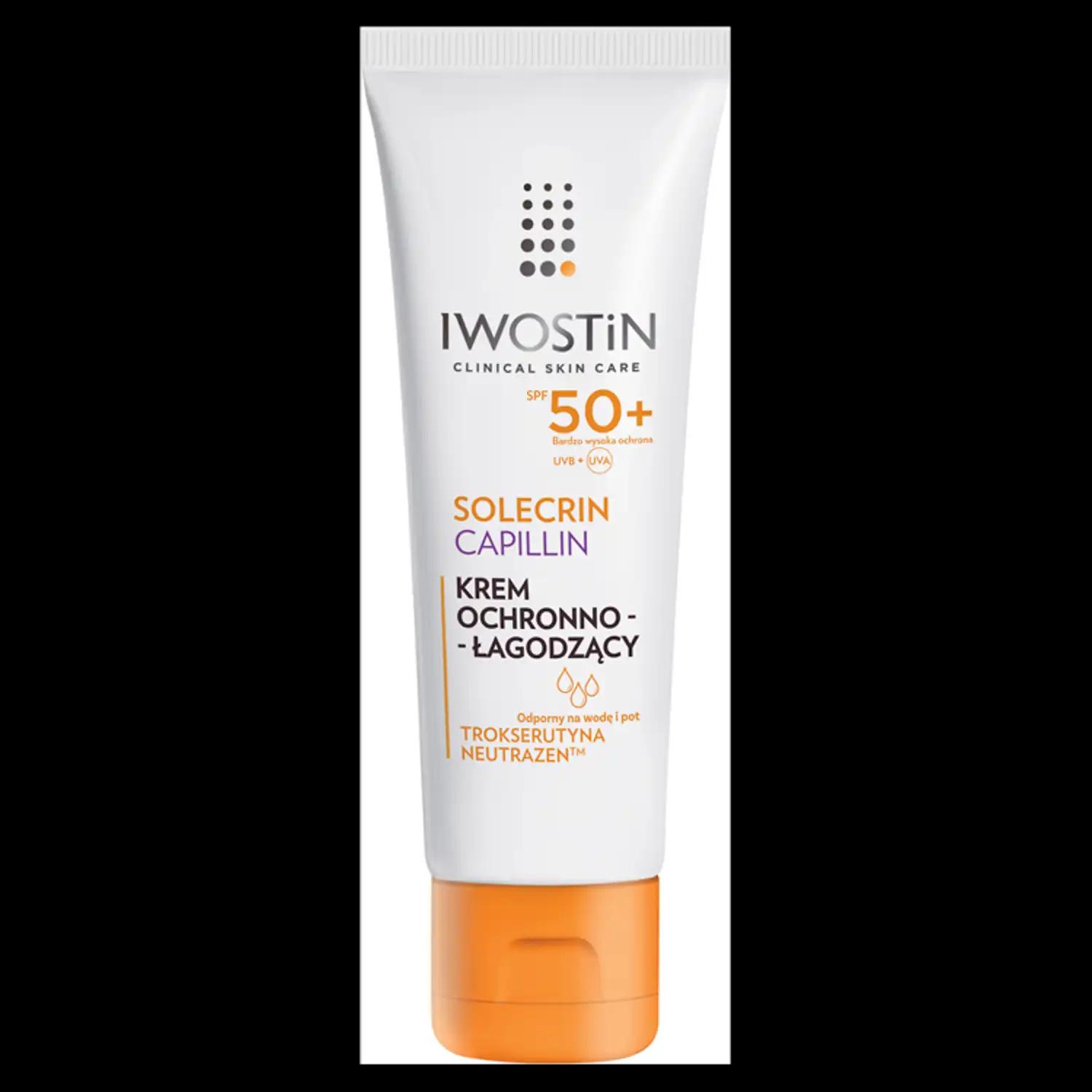 Iwostin Solecrin Capillin krem ochronny do opalania SPF50+, 50 ml