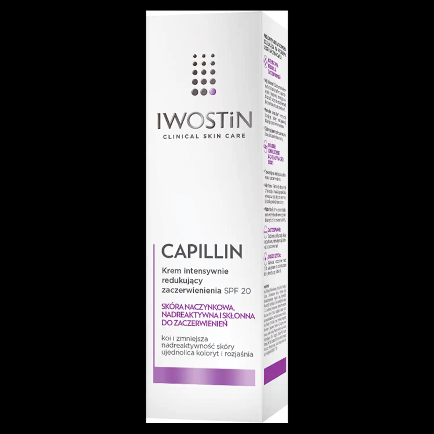 Iwostin Capillin krem intensywnie redukujący zaczerwienienia do twarzy SPF20, 40 ml