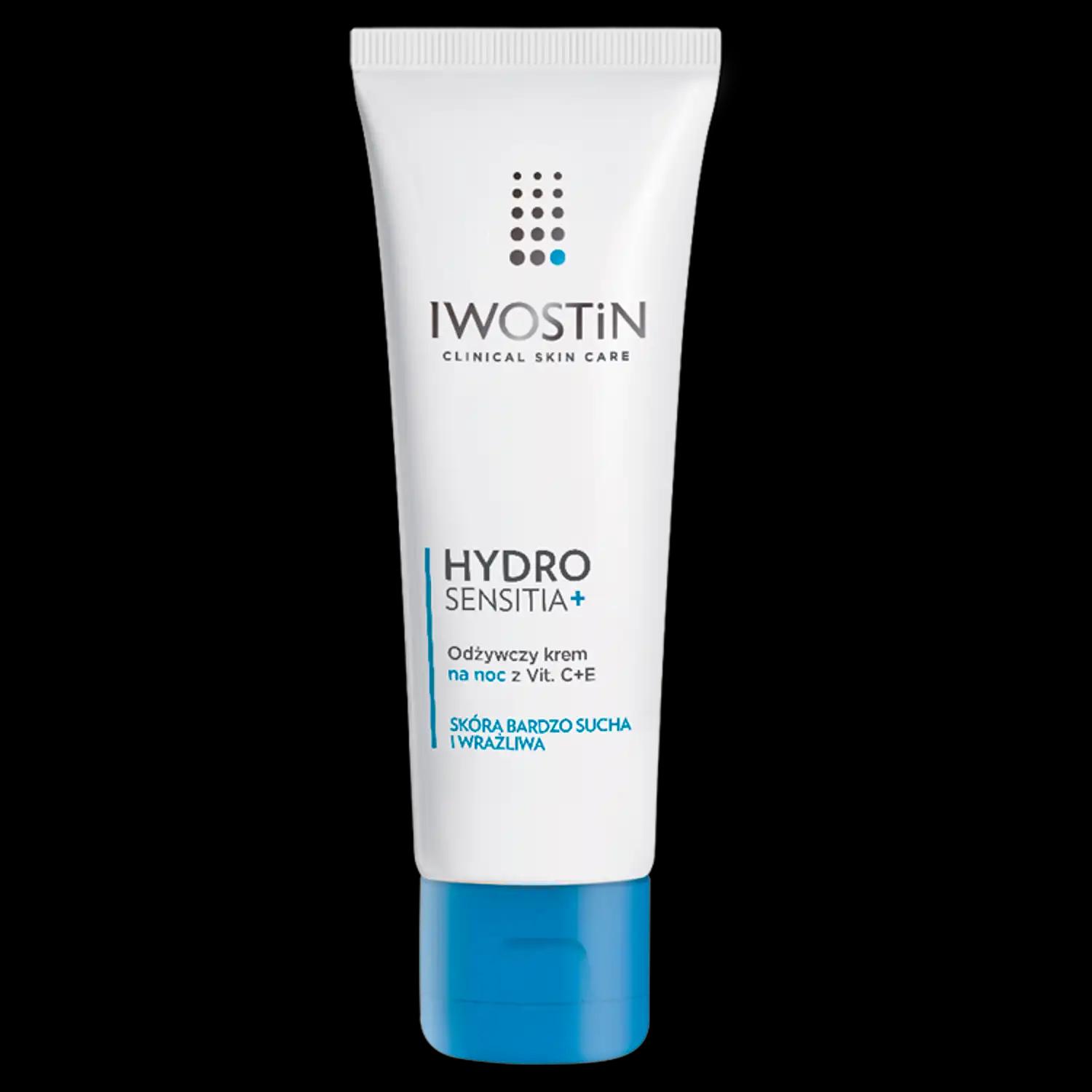 Iwostin Hydro Sensitia+ odżywczy krem z witaminą C do twarzy na noc, 50 ml