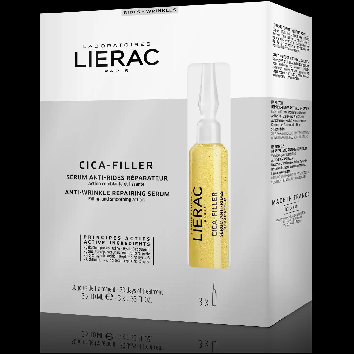 Lierac Cica-Filler przeciwzmarszczkowo-regenerujące serum do twarzy, 3x10 ml/1 opak.