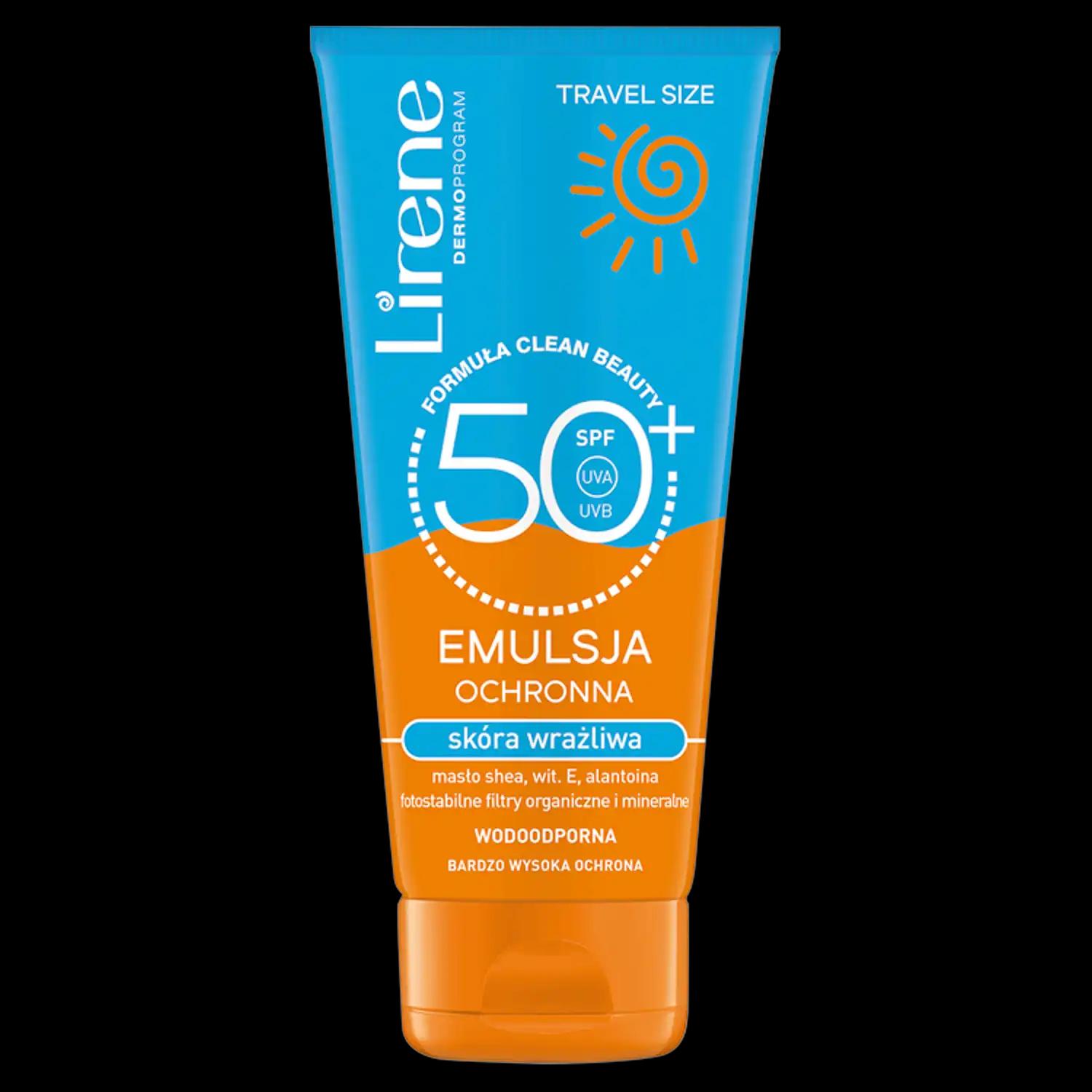 Lirene Sun Travel Size ochronna emulsja z filtrem SPF50, 90 ml