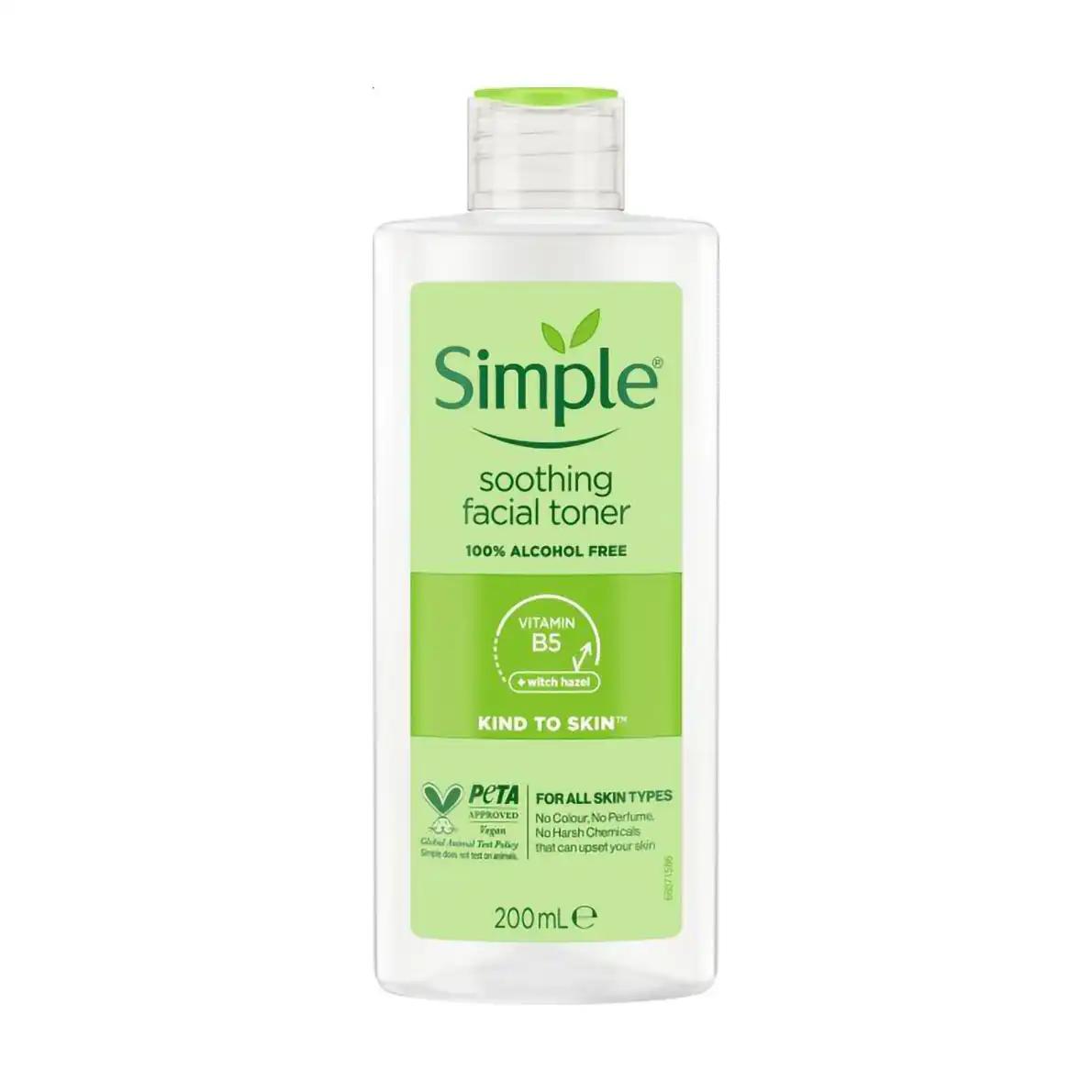 Simple KIND TO SKIN тонік для обличчя заспокійливий для всіх тіпів шкіри 200мл