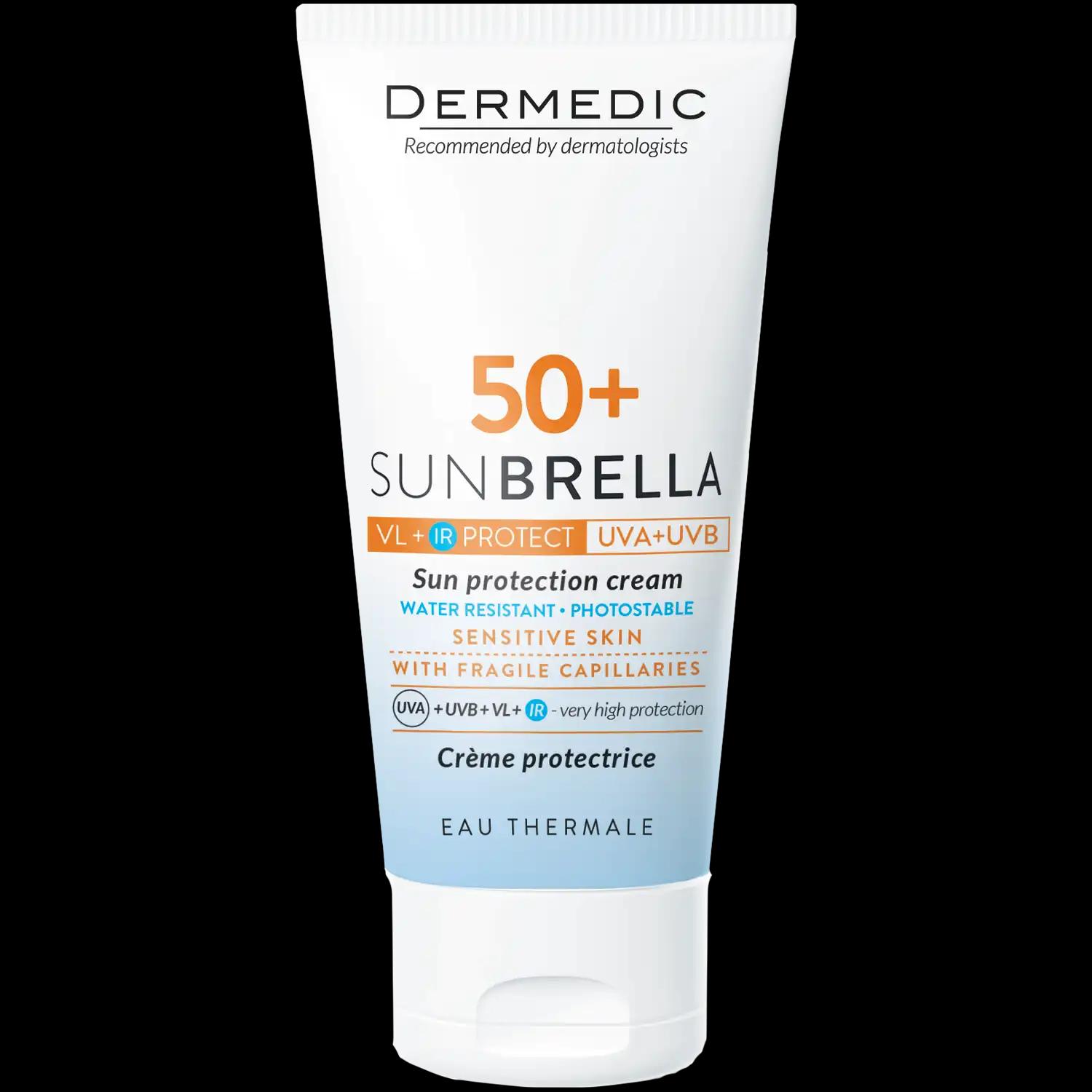 Dermedic Sunbrella krem ochronny do twarzy z problemami naczyniowymi SPF50+, 50 ml