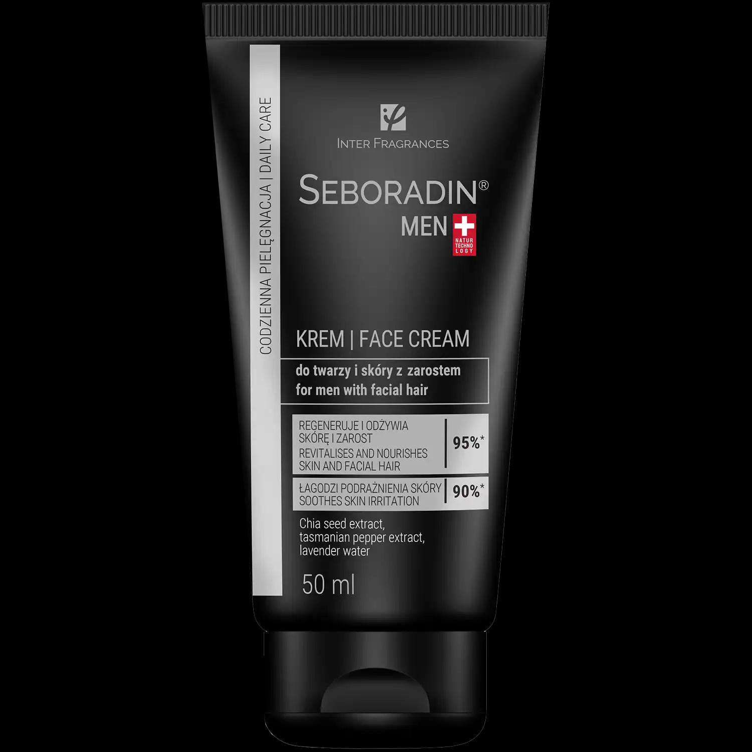 Seboradin Men krem do twarzy z zarostem, 50 ml