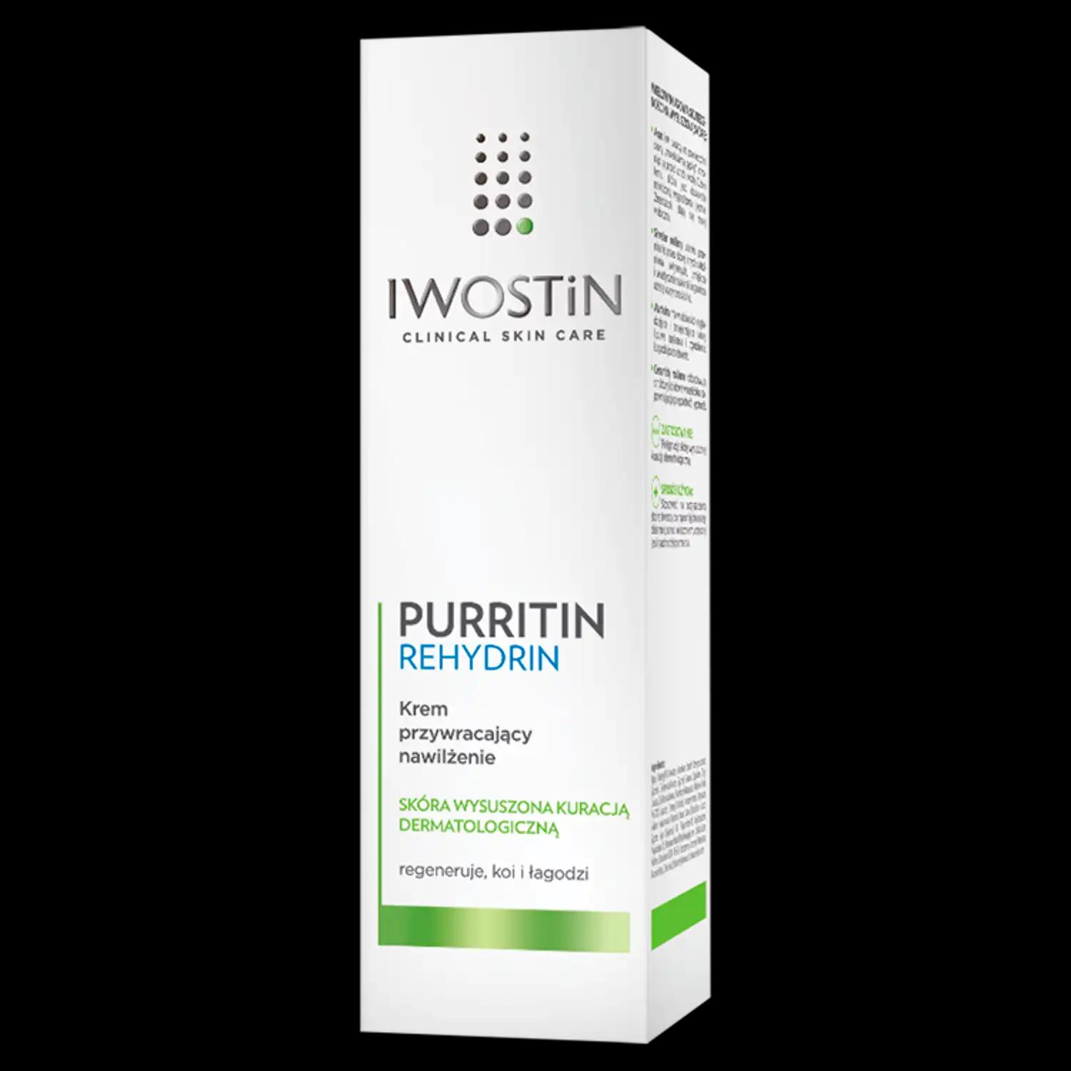 Iwostin Purritin Rehydrin krem przywracający nawilżenie do twarzy, 40 ml