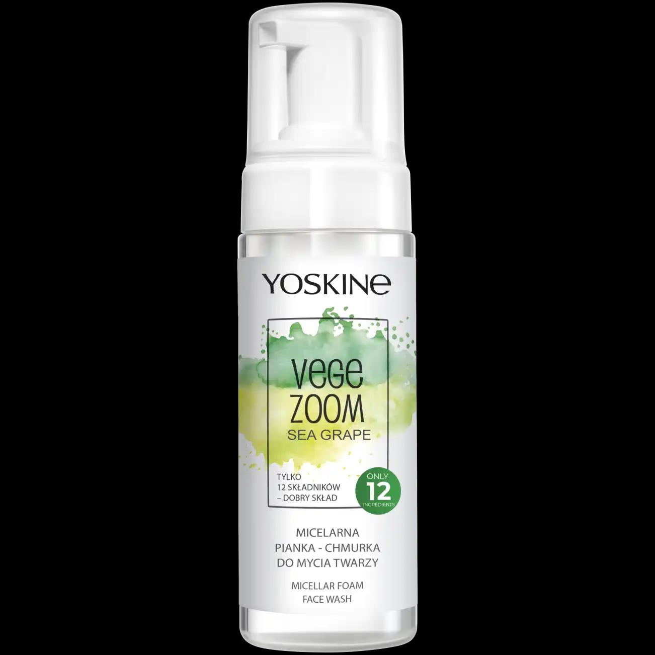 Yoskine Vege Zoom pianka micelarna do mycia twarzy, 160 ml