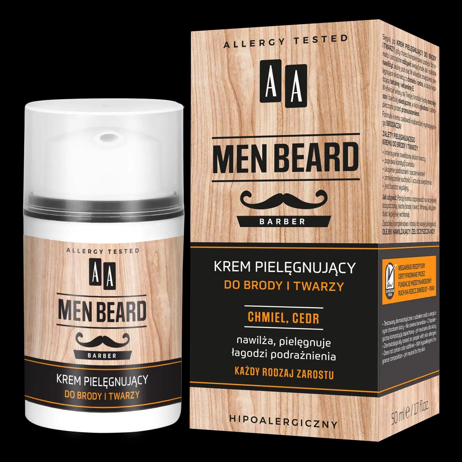 AA Men Beard nawilżający krem do twarzy i brody, 50 ml