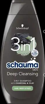 Schwarzkopf SCHWARZKOPF SCHAUMA MEN Deep Cleansing do włosów, ciała i twarzy głeboko oczyszczający 400ml