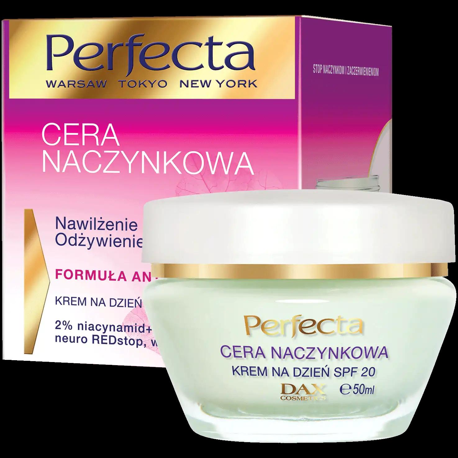 Perfecta Cera Naczynkowa krem nawilżająco-odżywczy do twarzy na dzień SPF20, 50 ml