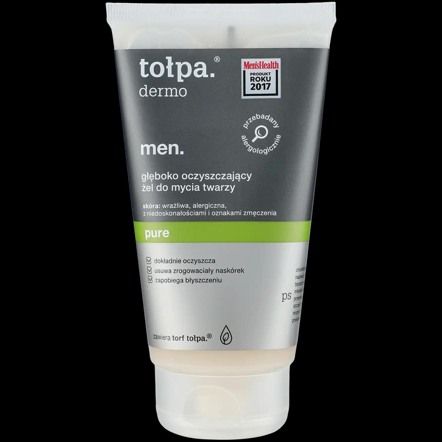 Tolpa Dermo Men Pure głęboko oczyszczający żel do mycia twarzy, 150 ml