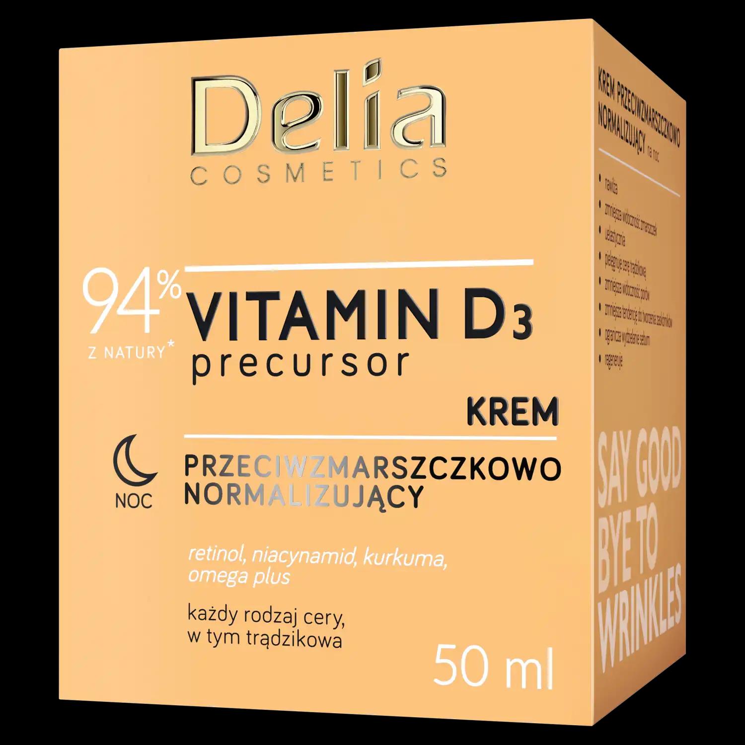 Delia Vitamina D3 przeciwzmarszczkowy krem do twarzy na noc, 50 ml