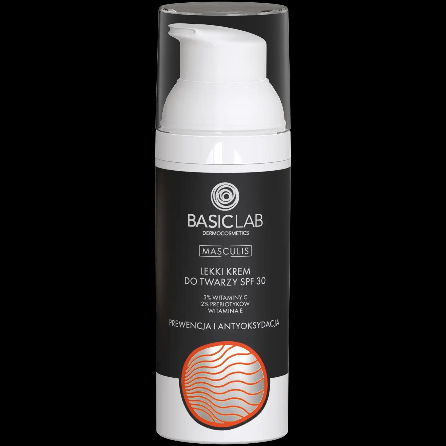 BasicLab Basiclab Masculis Men lekki krem antyoksydacyjny do twarzy z SPF30, 50 ml