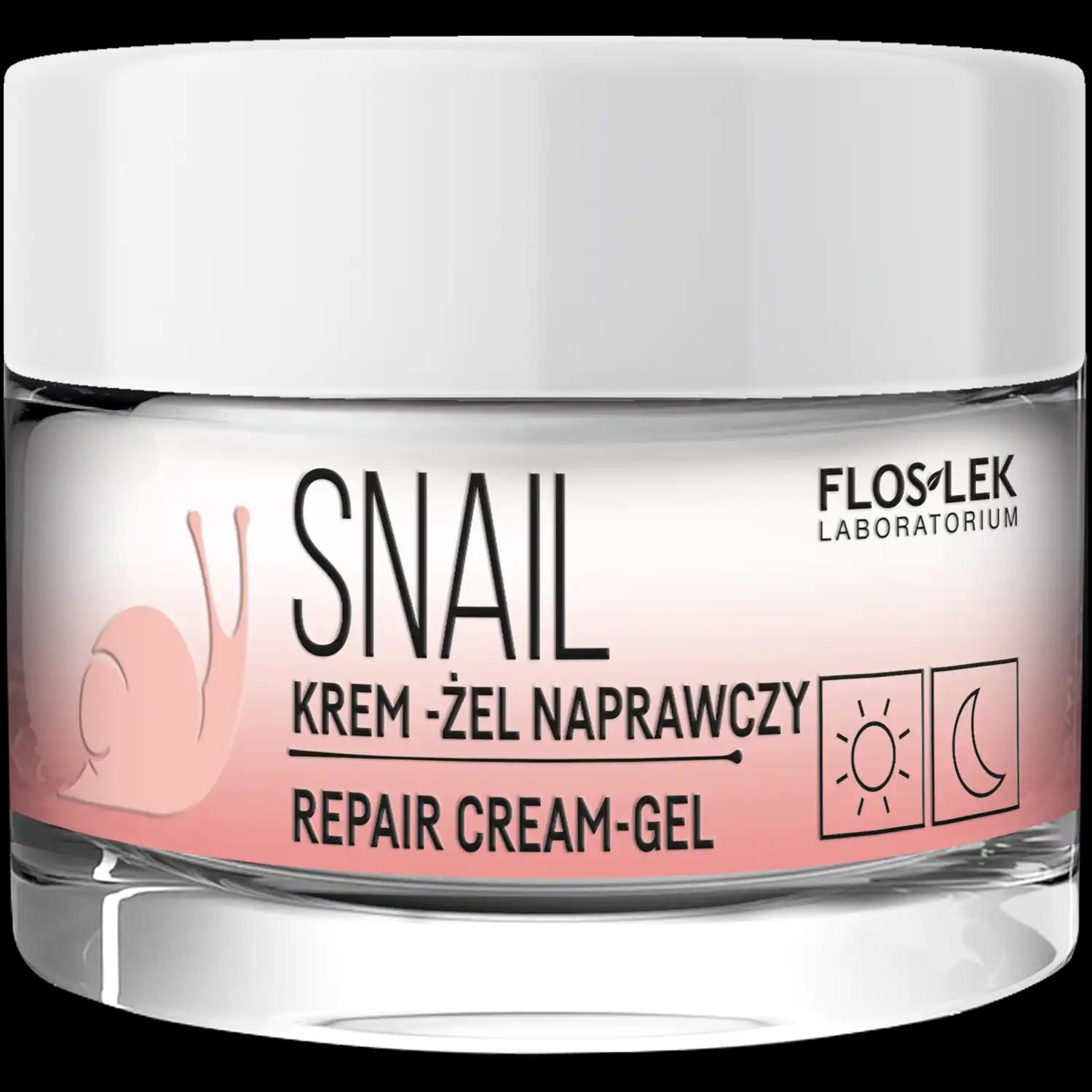 Floslek Snail krem-żel naprawczy do twarzy, 50 ml