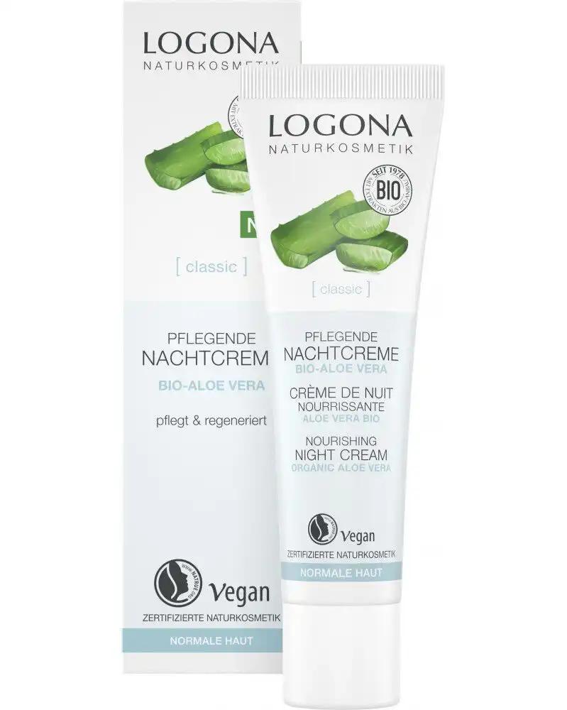 Logona odżywczy krem na noc z organicznym aloesem, 30 ml