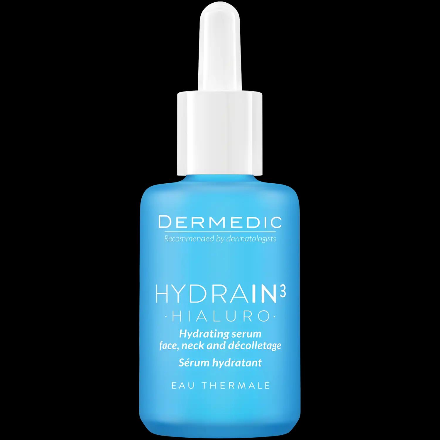 Dermedic Hydrain3 Hialuro serum nawadniające twarz, szyję i dekolt, 30 ml