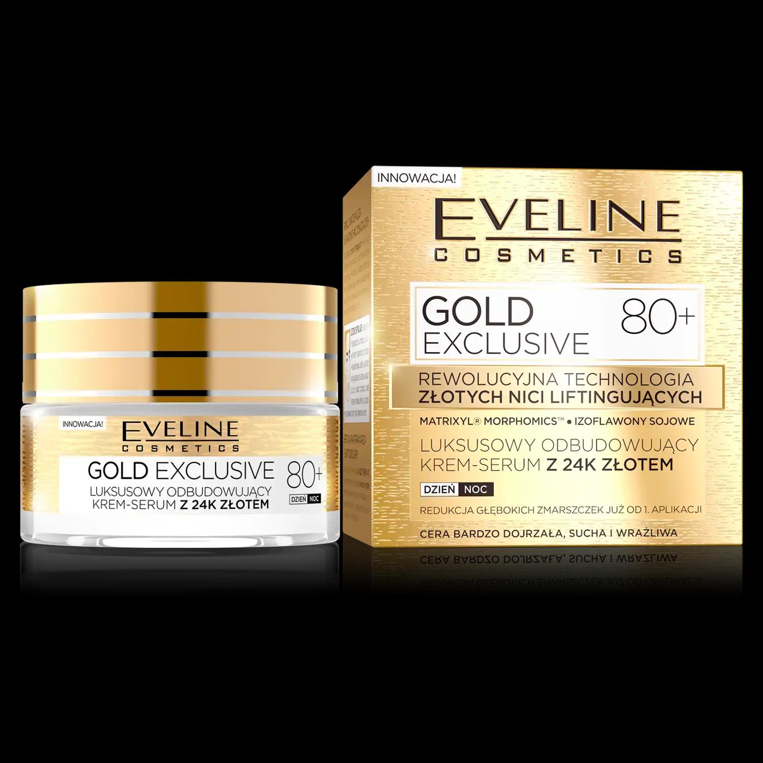 Eveline Cosmetics Gold Exclusive liftingujący krem do twarzy 80+ na dzień i noc, 50 ml