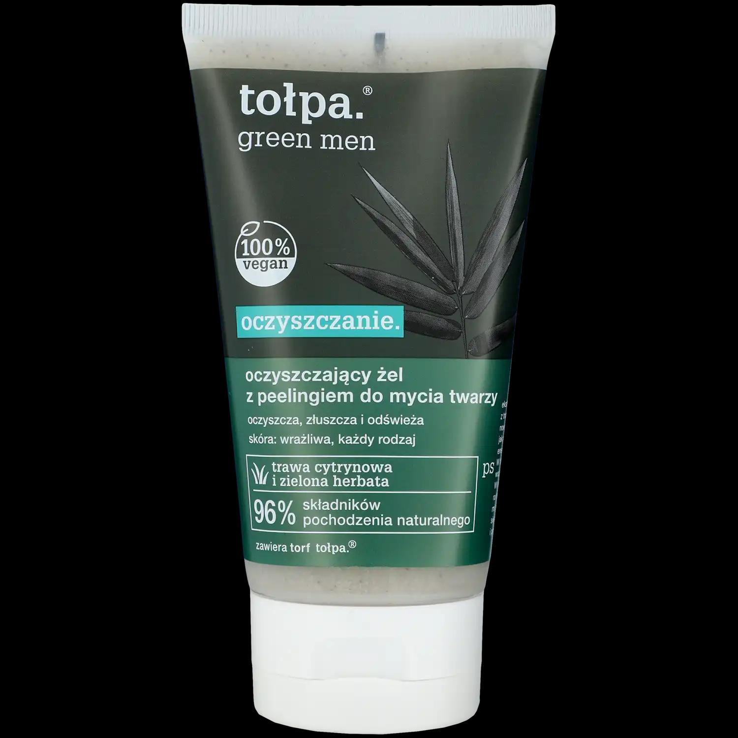 Tolpa Green Men oczyszczający żel z peelingiem do mycia twarzy, 150 ml