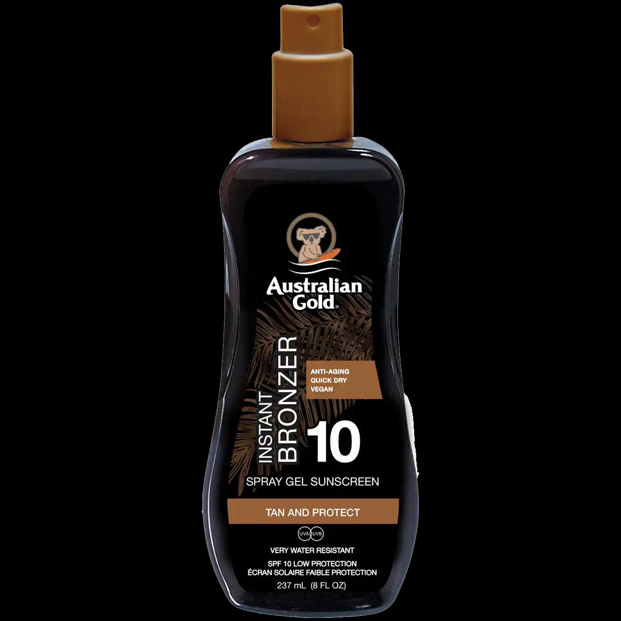 Australian Gold Instant Bronzer żel do opalania w sprayu z efektem brązującym SPF10, 237 ml