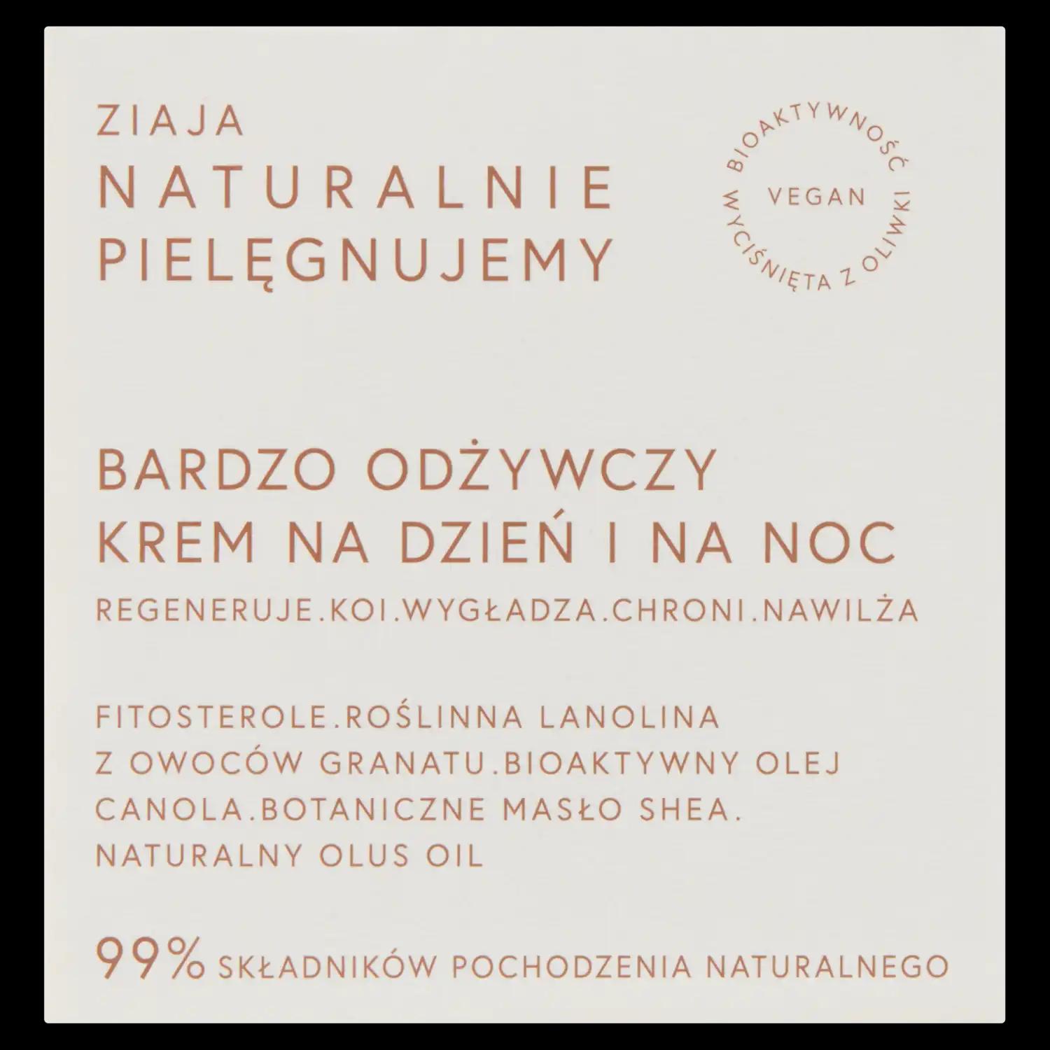 Ziaja Naturalnie Pielęgnujemy odżywczy krem do twarzy na dzień i noc, 50 ml