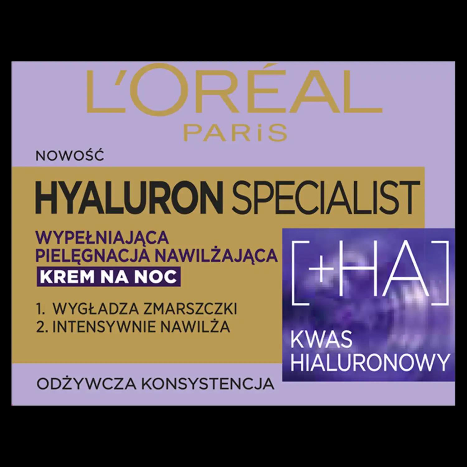 L'Oreal Paris Hyaluron Specialist krem maska do twarzy na noc, 50 ml