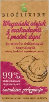 Bioelixire BIOELIXIRE wegański ek z makadamii i pestek dyni do włosów delikatnych i normalnych 50 ml