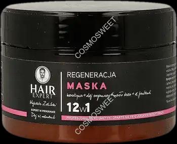 HAIR EXPERT Regeneracja do włosów 12w1 keratyna roślinna, masło shea 230 ml