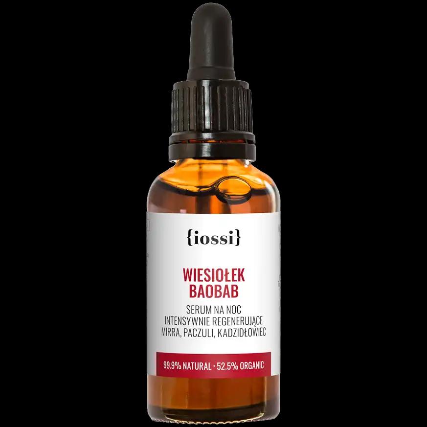 Iossi Wiesiołek Baobab intensywnie regenerujące serum do twarzy na noc, 30 ml