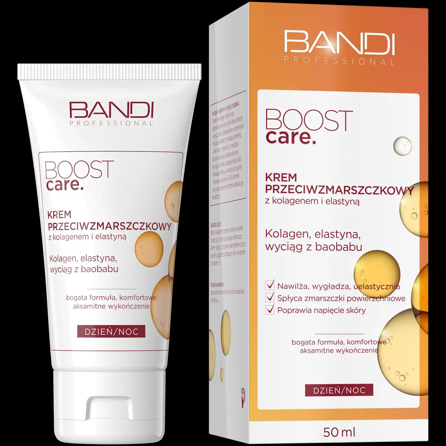 Bandi Boost Care krem przeciwzmarszczkowy z kolagenem i elastyną, 50 ml