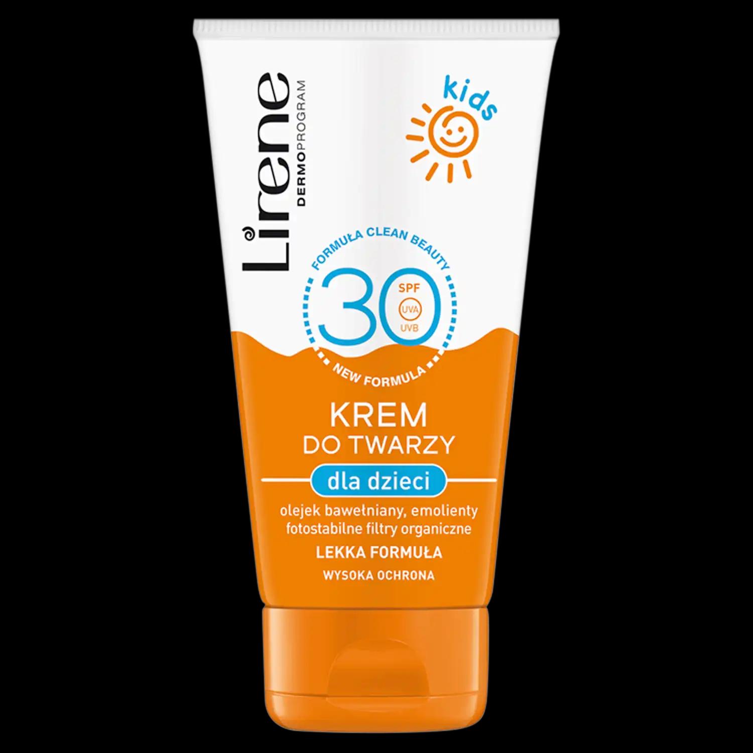 Lirene Sun Kids krem do twarzy z filtrem SPF30 dla dzieci, 50 ml