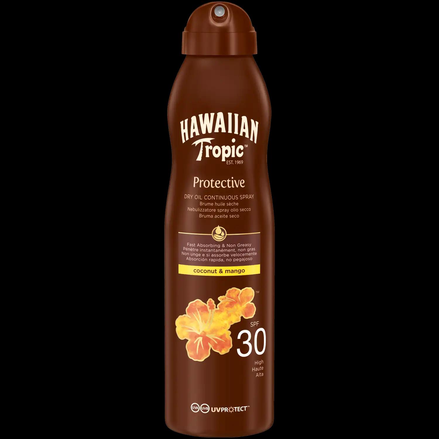 Hawaiian Tropic Protective olejek do opalania w sprayu SPF30, 180 ml