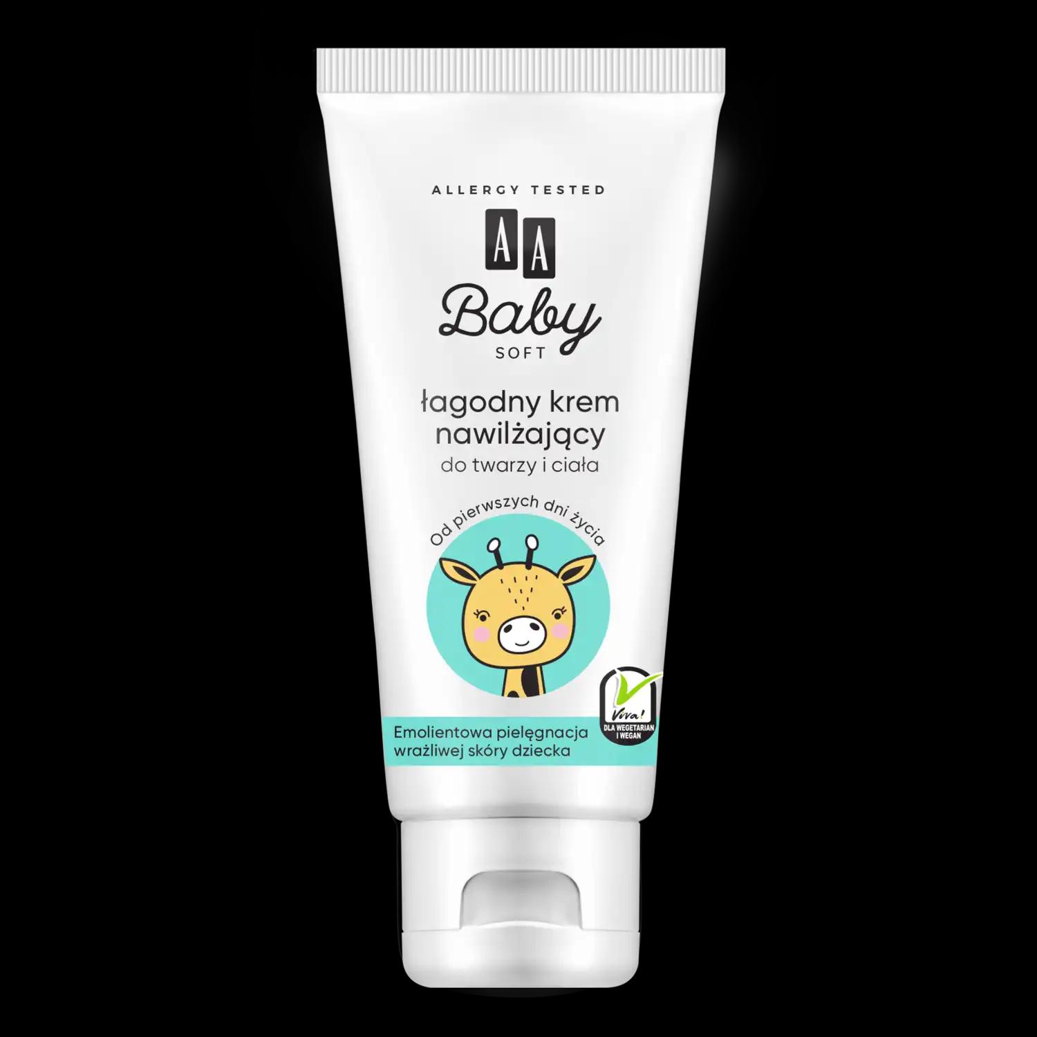 AA Baby Soft nawilżający krem do twarzy, 75 ml