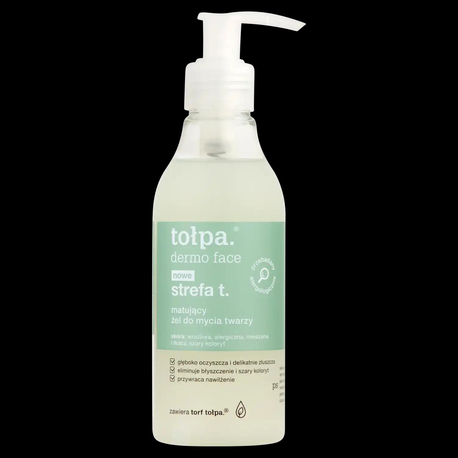 Tolpa Dermo Face Strefa T matujący żel do mycia twarzy, 195 ml