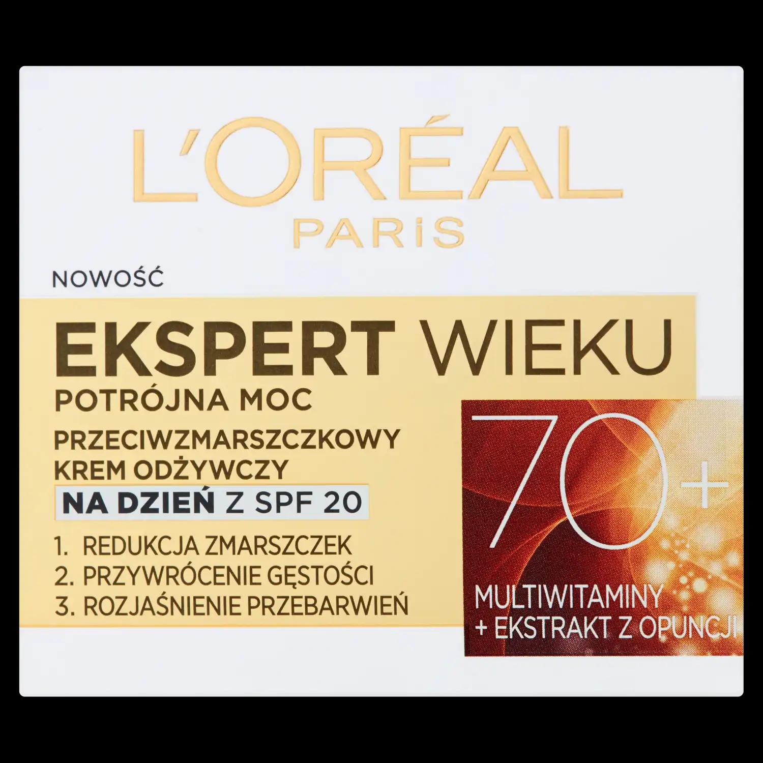 L'Oreal Paris Expert Wieku przeciwzmarszczkowy krem odżywczy do twarzy na dzień 70+, 50 ml