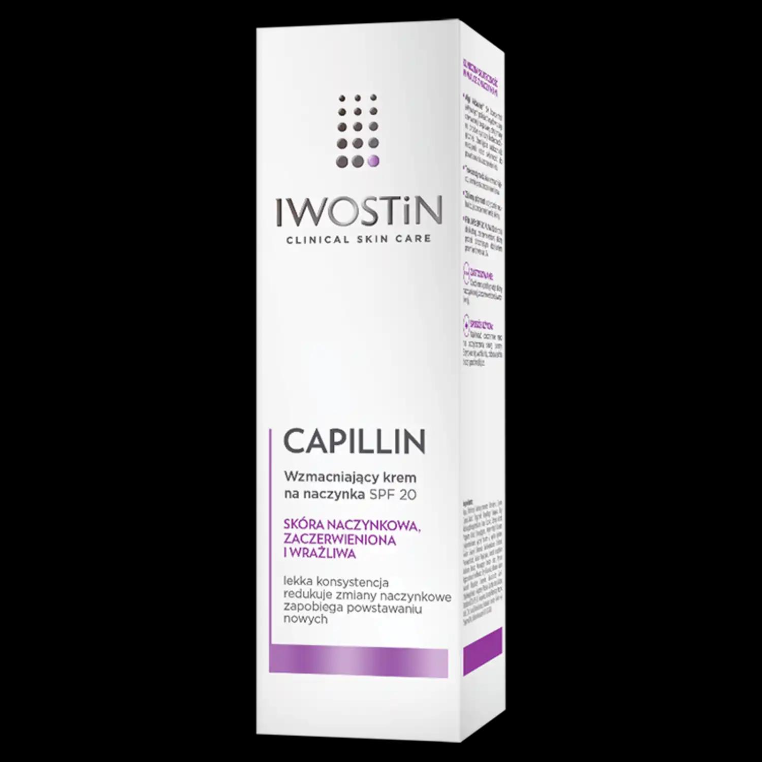 Iwostin Capillin wzmacniający krem na naczynka do twarzy SPF20, 40 ml