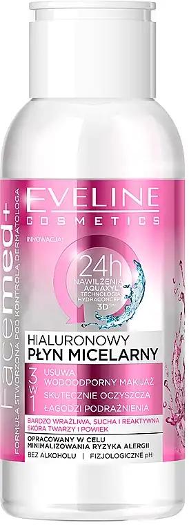 Eveline Cosmetics Hialuronowy płyn micelarny 3 w 1, Facemed+